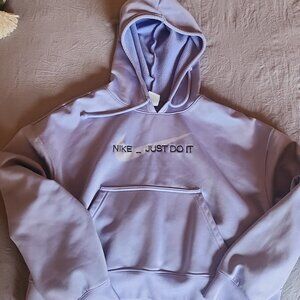 Purple Nike Therma Fit Crop Hoodie